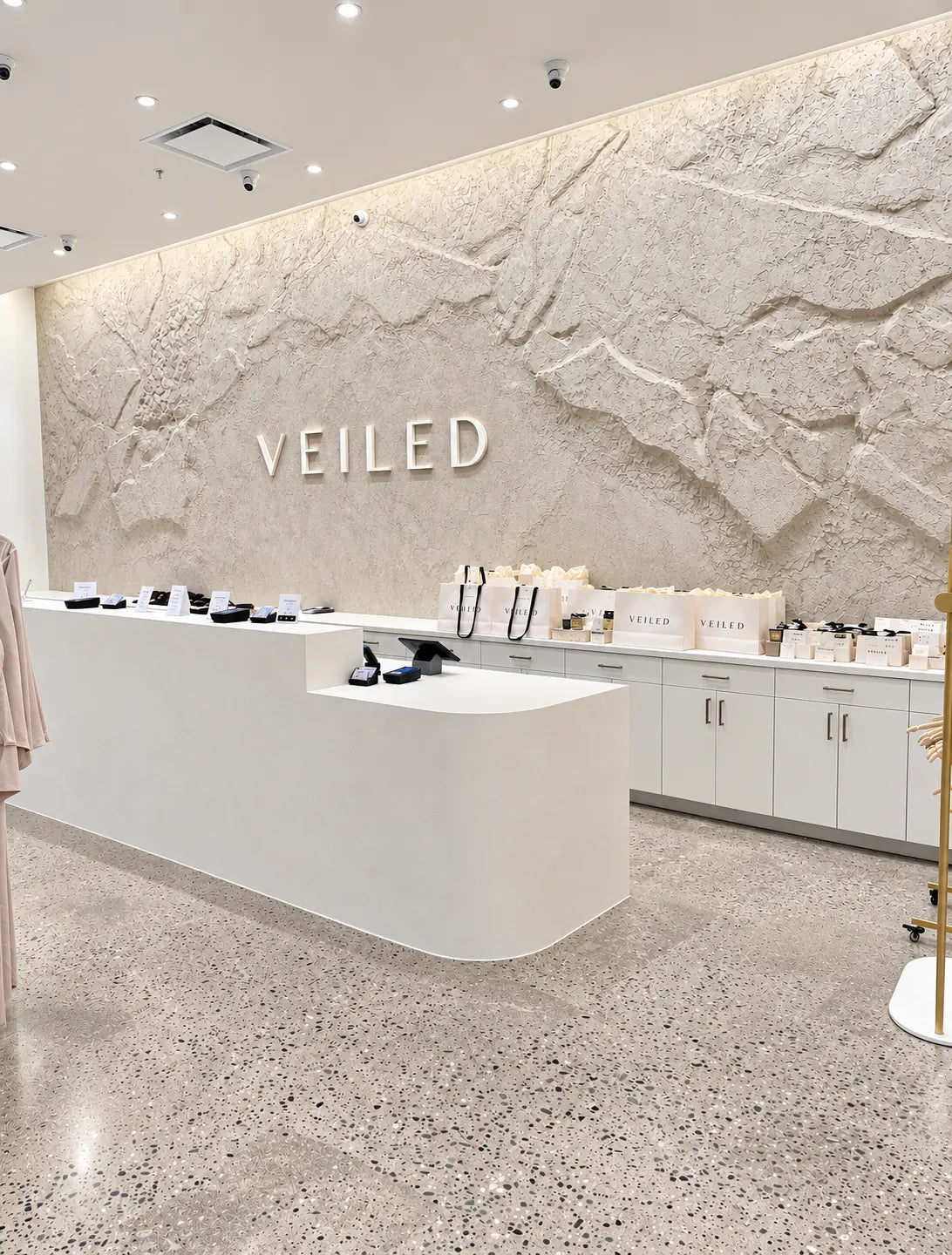 Concretta FS microcement retail counter completed in Clifton NJ