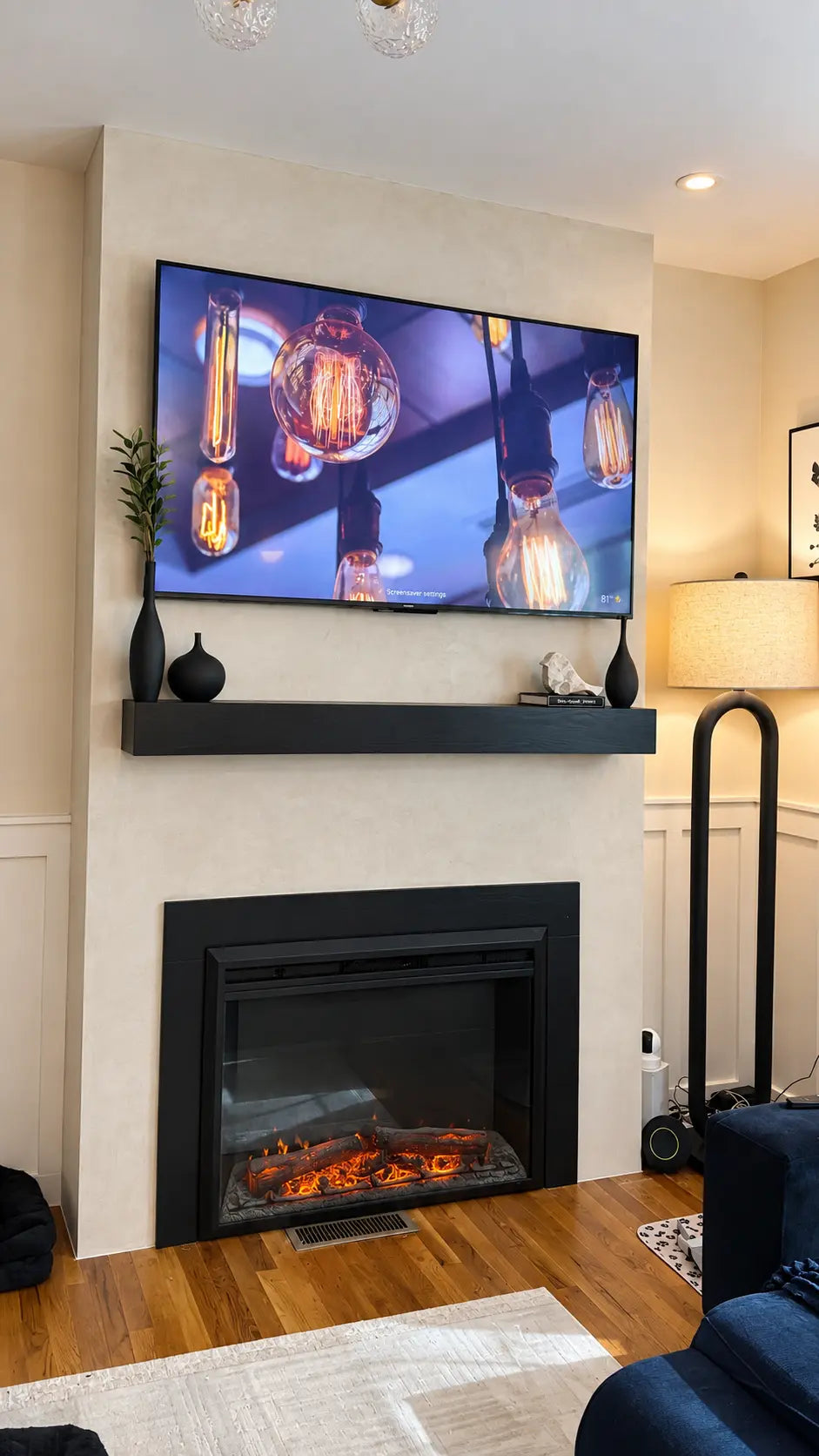 Palladino lime plaster fireplace completed by All Time Paint and Plaster in Cedar Grove NJ