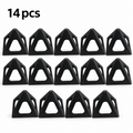 14-piece set of black reusable paint pyramid stands on a white background